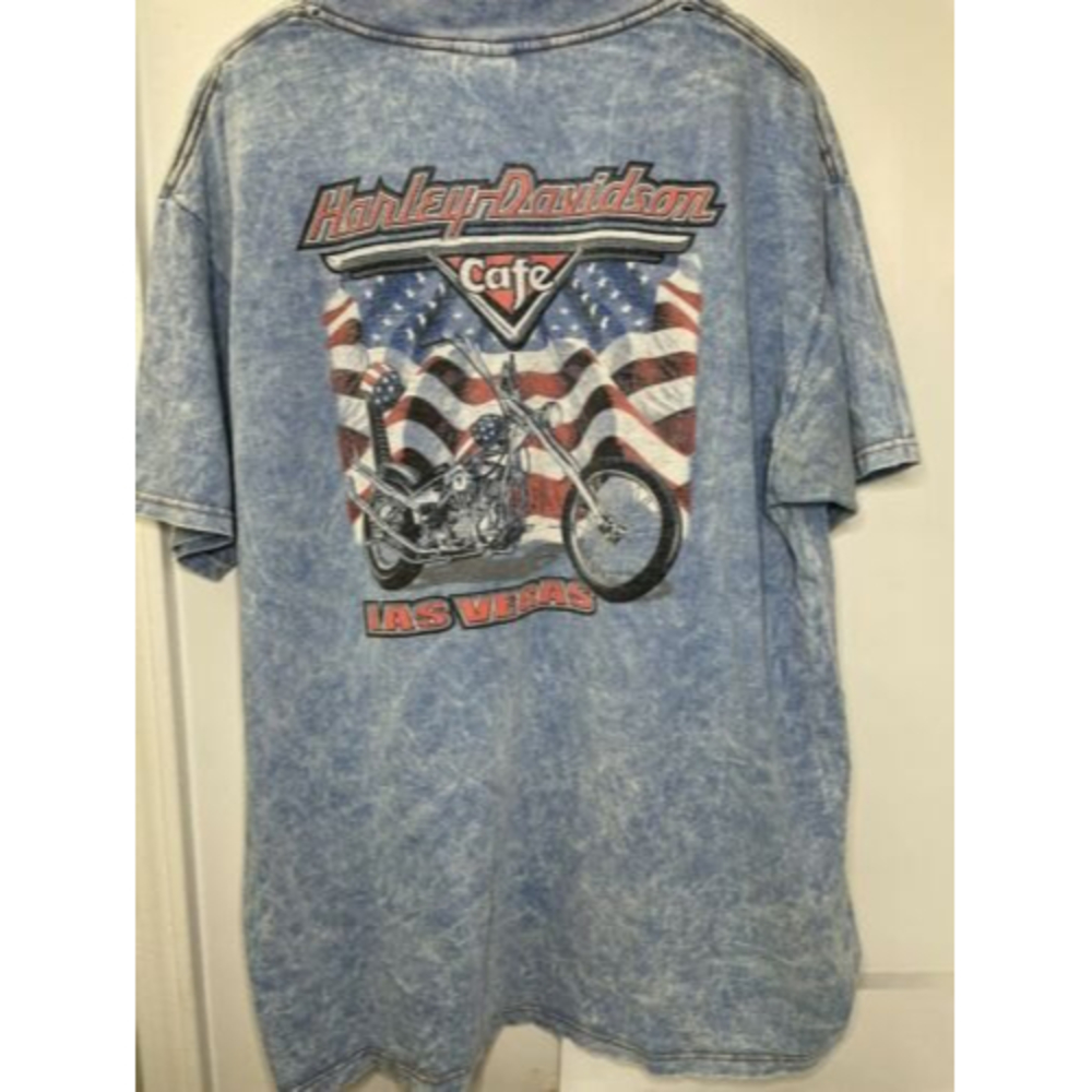 VTG Harley-Davidson Cafe Las Vegas Tie Dye Short Sleeve T-Shirt Size XL *READ*